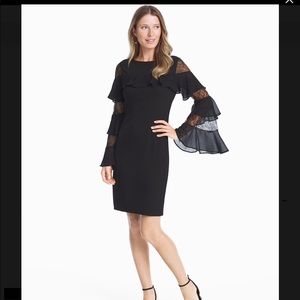 White House Black Market Ruffle Lace Shift Dress